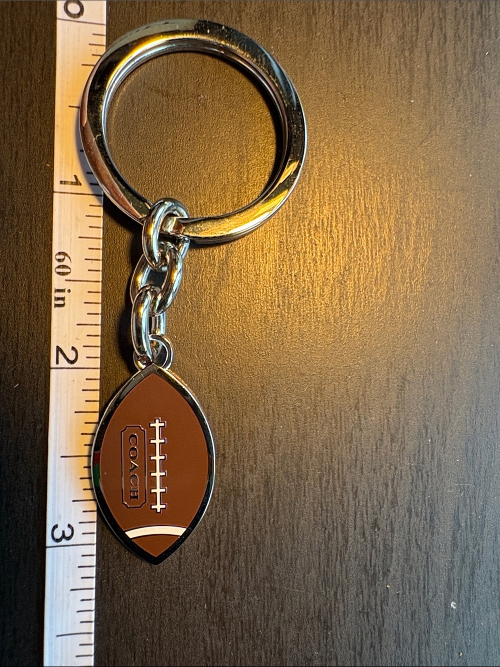 Coach vintage Brown and Silver Football Key Ring (Fathers Day)